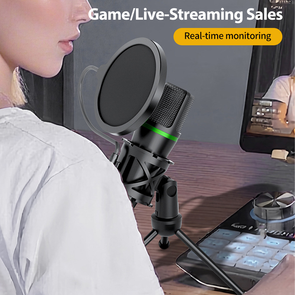 Pc Gaming Video - Condenser Microphone USB Wired For PC