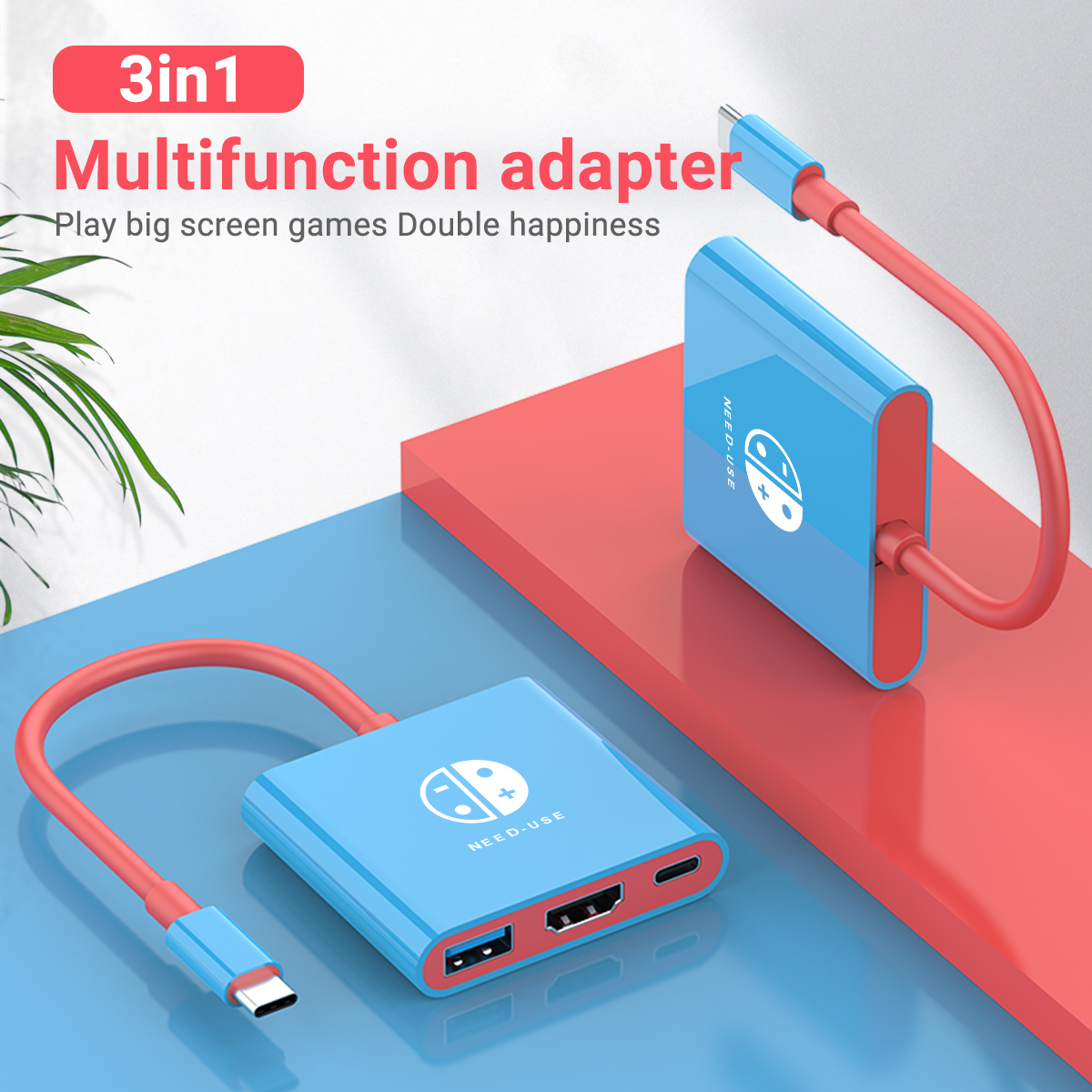 Usb Hub Gaming - Portable 3 in 1 Game Docking