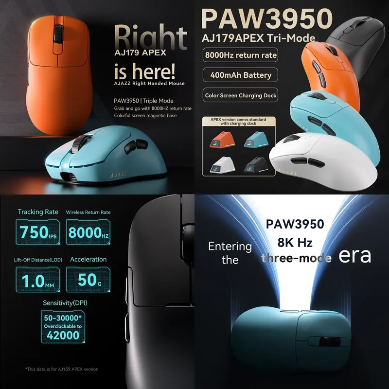 Ajazz AJ179 APEX PAW3950 Ergon - مراجعة Wireless Gaming Mouse وسعره