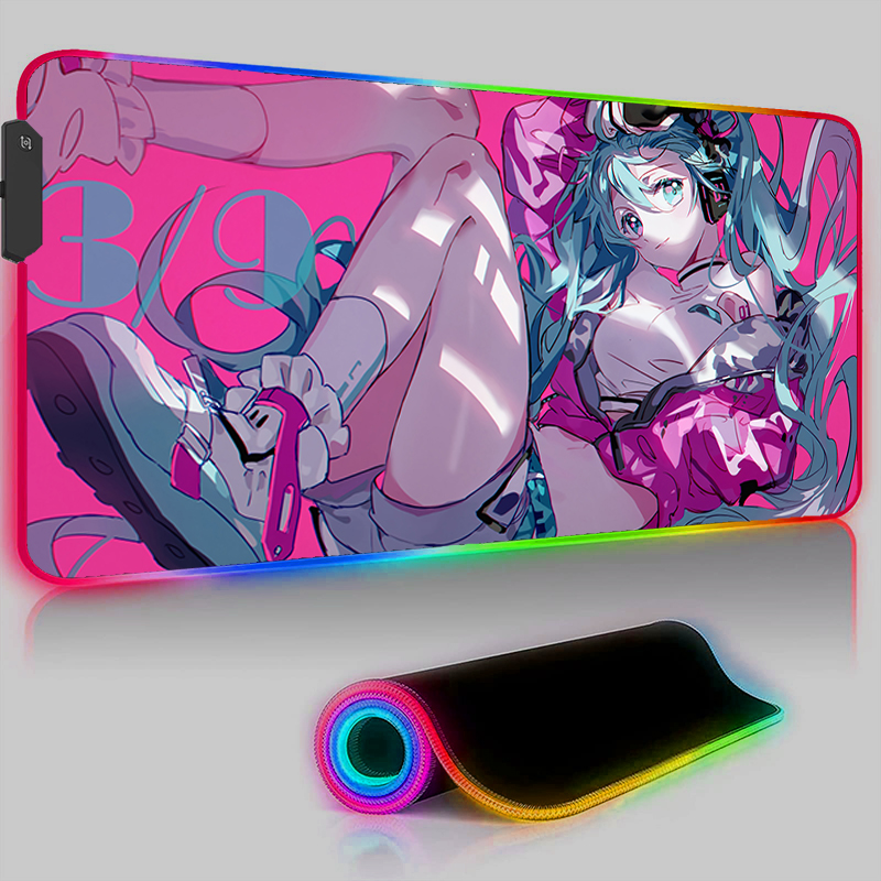 Kawaii Pink HD Mouse Pad RGB P - مراجعة Pc Gaming Hatsune Miku وسعره