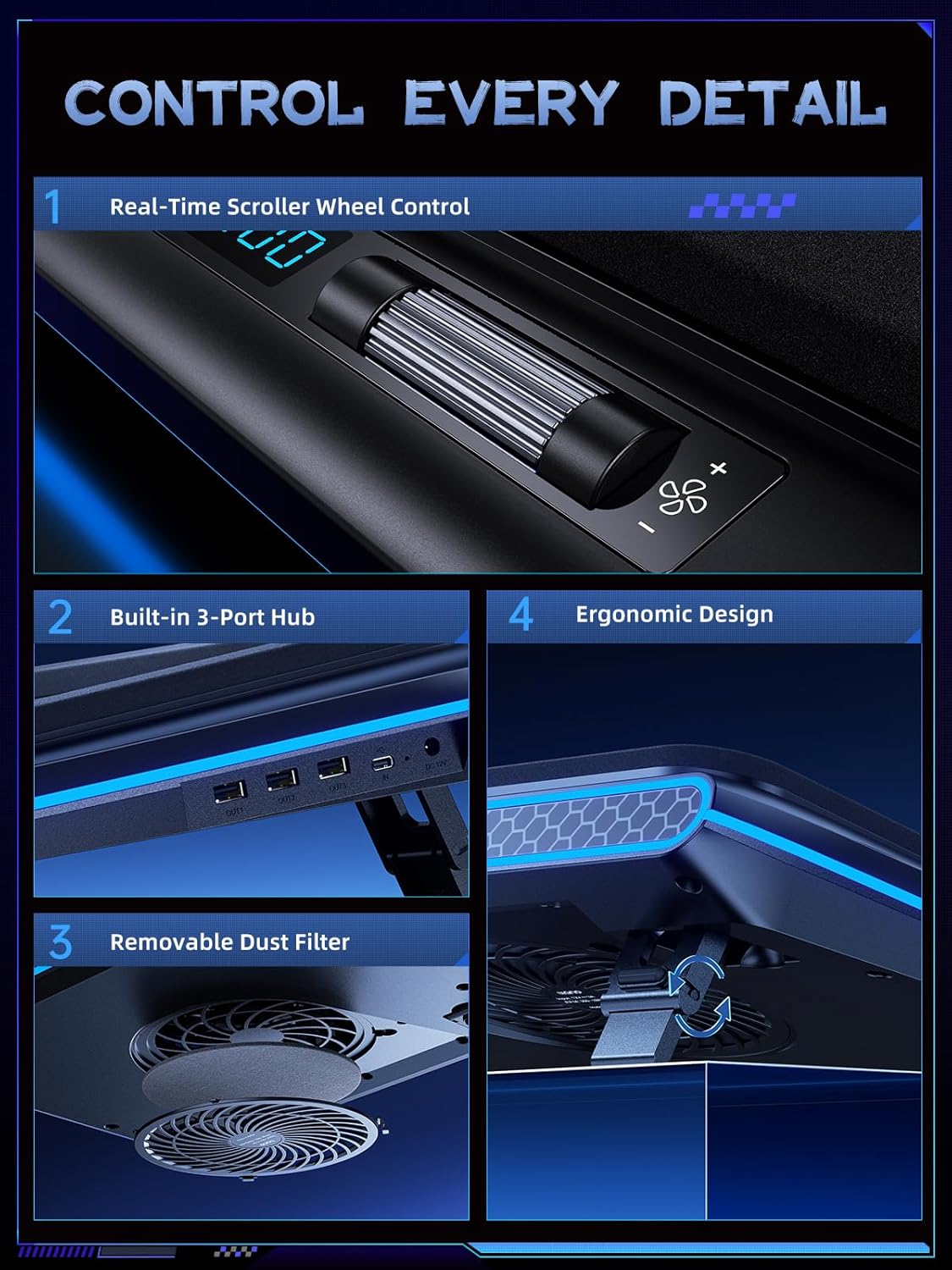 Gaming Laptop Cooling Pad with - مراجعة Usb Hub Gaming وسعره
