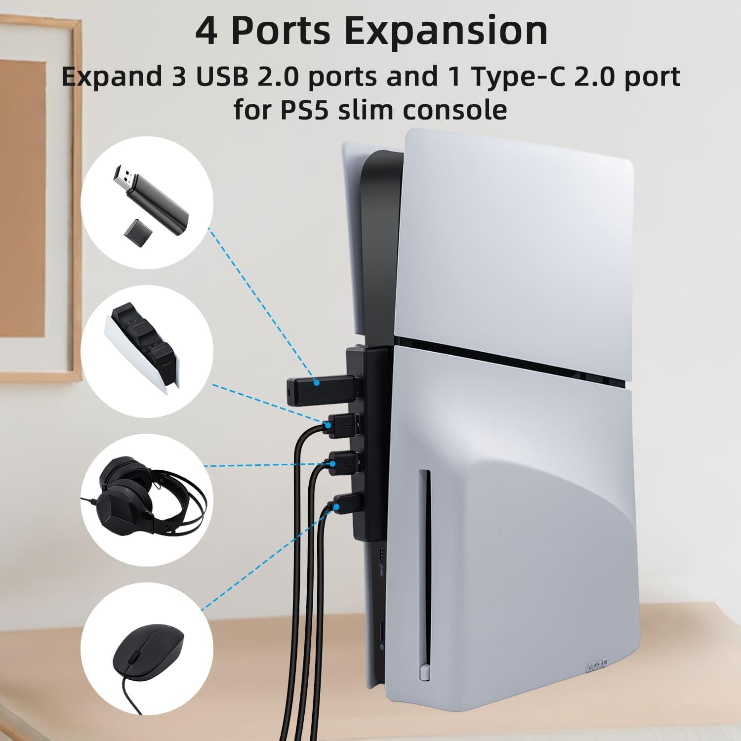 4 Ports USB Hub for PS5 Slim D - مراجعة Usb Hub Gaming وسعره