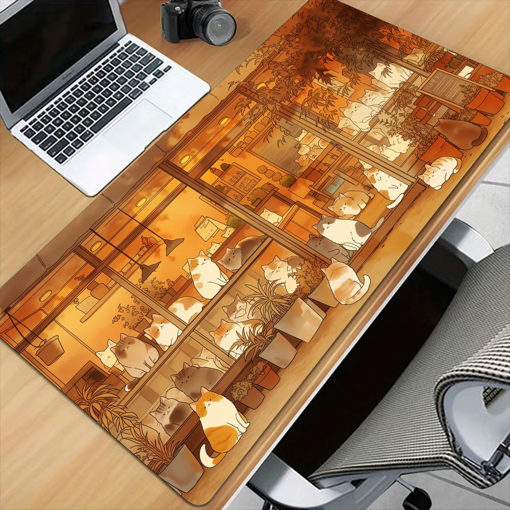 Anime mousepad Cute Cat Cafe M - مراجعة Pc Gaming Cafe وسعره