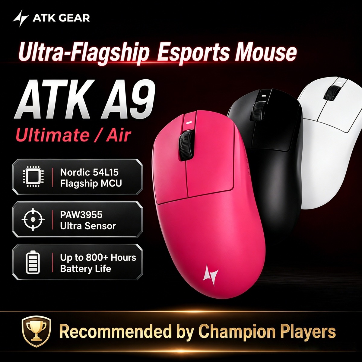 ATK Gaming Mouse DragonFly A9  - مراجعة Wireless Gaming Mouse وسعره