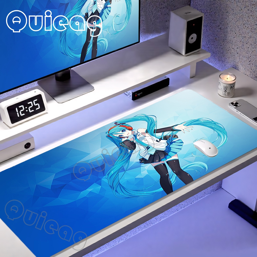 Blue Kawaii Desk Mat Large Ext - مراجعة Pc Gaming Hatsune Miku وسعره