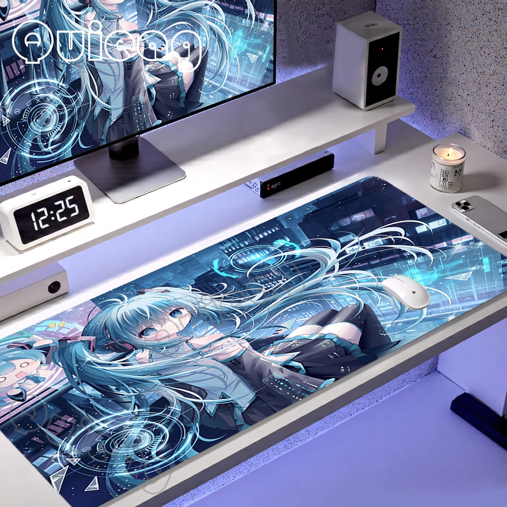 Blue Kawaii Desk Mat Large Ext - مراجعة Pc Gaming Hatsune Miku وسعره