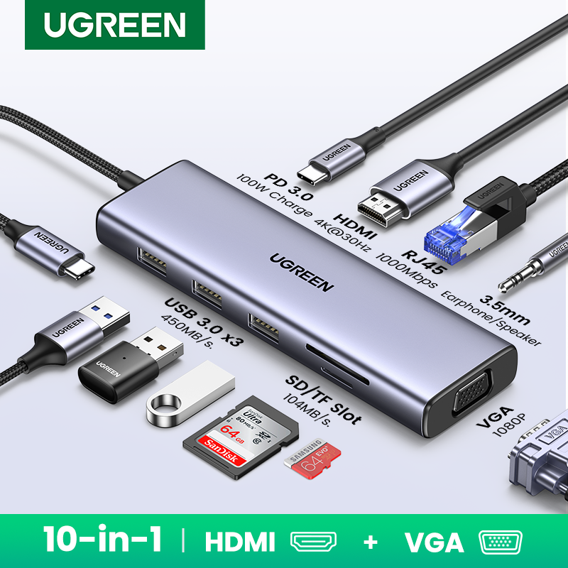 UGREEN USB HUB Type-C to 4K HD - مراجعة Usb Hub Gaming وسعره