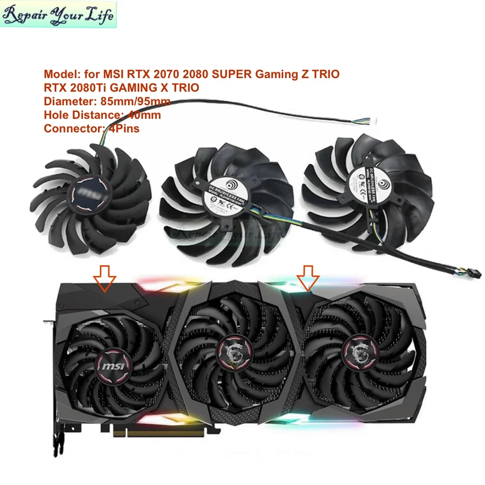 PC VGA Cooling Fan for MSI RTX - مراجعة Pc Gaming Video وسعره